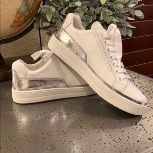 Prada White w/ Silver Accents Leather Sneakers